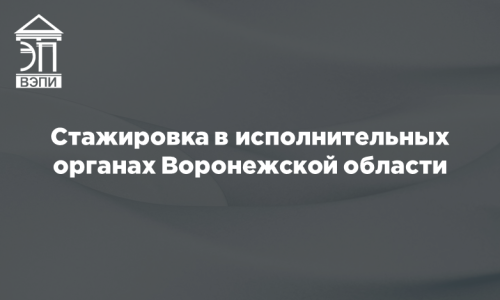 Стажировка в исполнительных органах Воронежской области